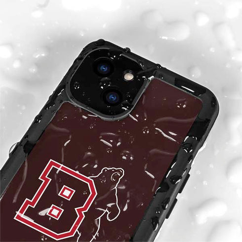 Brown University Bears Logo iPhone 15 Plus Waterproof Case